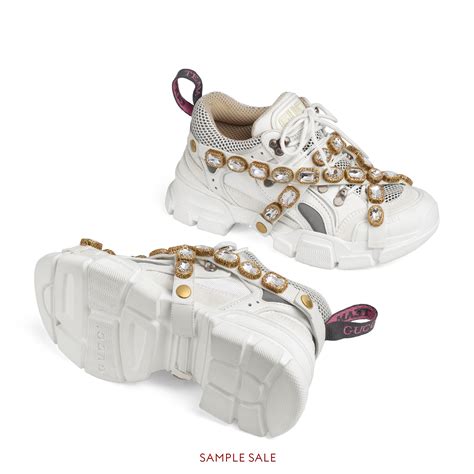 gucci flashtrek sneakers white with removable crystals|flashtrek Gucci sneakers with swimsuit.